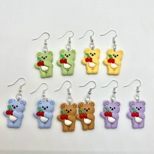 Teddy Bear Earrings - Baby Shower Earrings - Girl Earrings - Gender Reveal